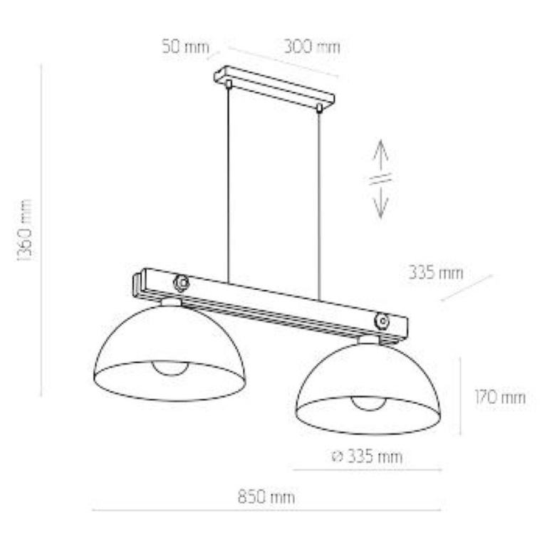 famlights famlights | Pendelleuchte Michael in Schwarz E27 2-flammig