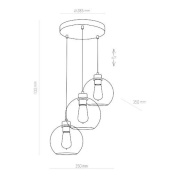 famlights | Pendelleuchte Zoe in Schwarz-transparent E27 3-flammig