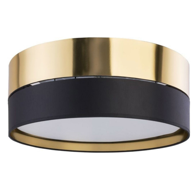 famlights famlights | Deckenleuchte Laila in Schwarz und Gold E27 3-flammig