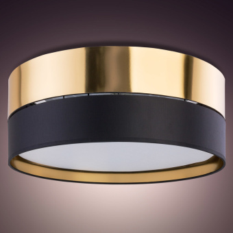 famlights famlights | Deckenleuchte Laila in Schwarz und Gold E27 3-flammig