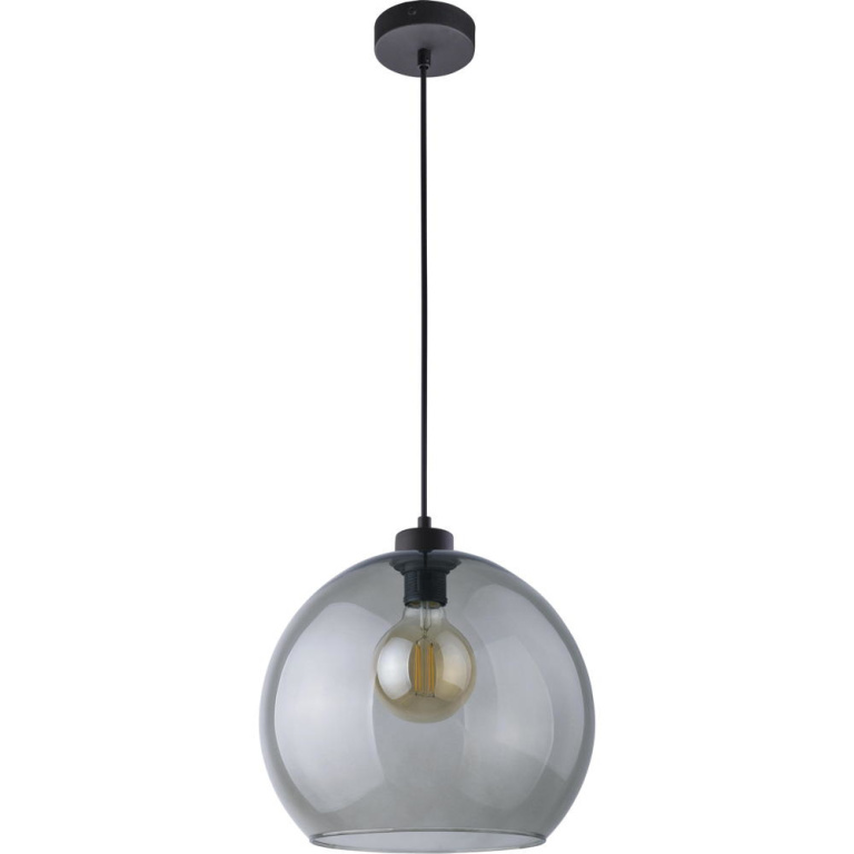 famlights famlights | Pendelleuchte Zoe in Schwarz-transparent E27 1-flammig