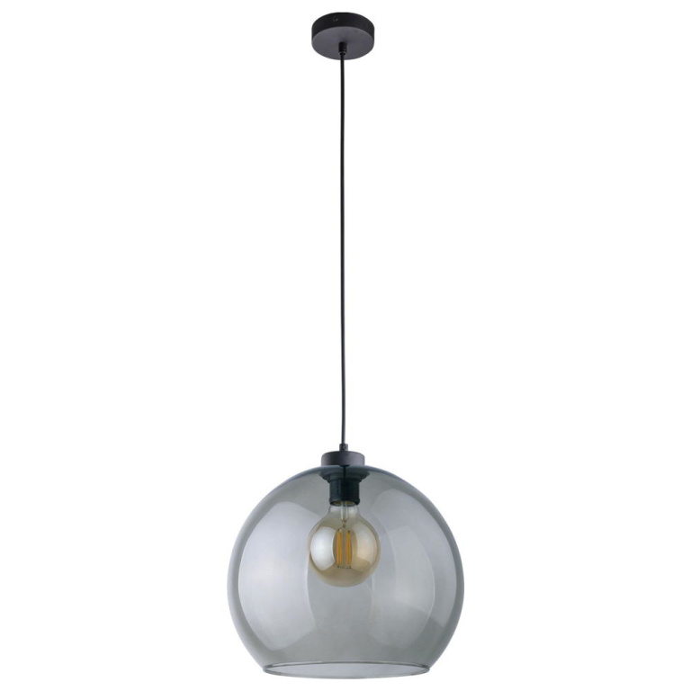 famlights famlights | Pendelleuchte Zoe in Schwarz-transparent E27 1-flammig