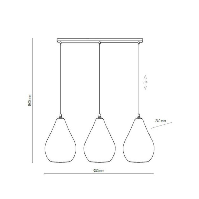 famlights famlights | Pendelleuchte Pius in Graphit E27 3-flammig