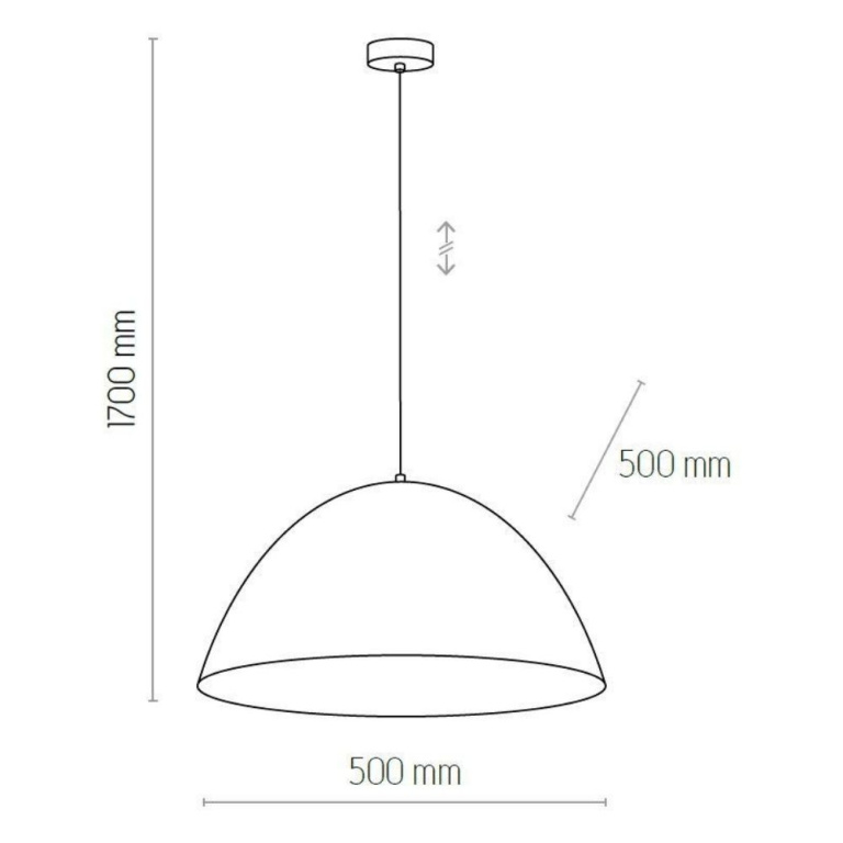 famlights famlights | Pendelleuchte Lean in Schwarz E27 500mm