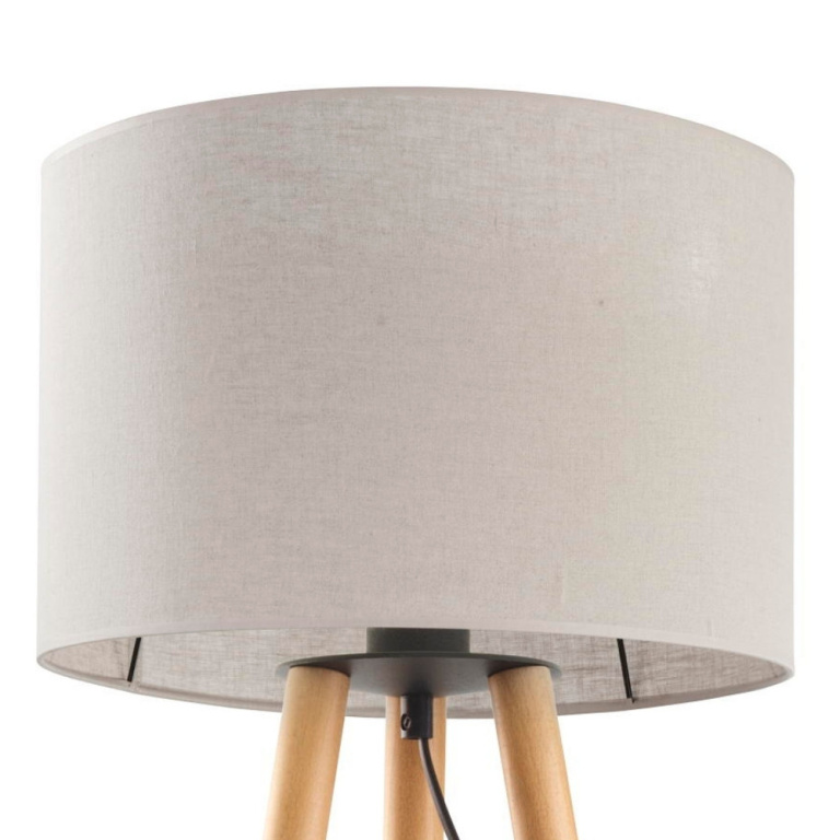 famlights famlights | Tischleuchte Mina in Beige und Kiefer E27