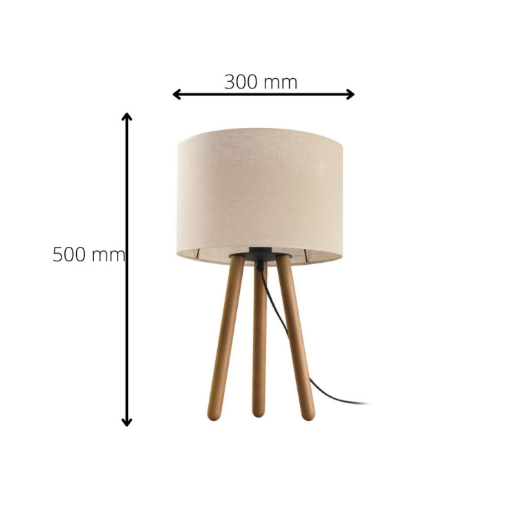 famlights famlights | Tischleuchte Mina in Beige und Braun E27