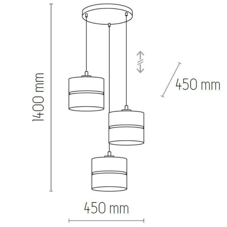 famlights famlights | Pendelleuchte Lias in Weiß und Braun E27 3-flammig 470mm