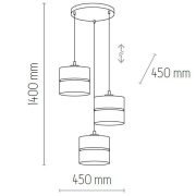 famlights | Pendelleuchte Lias in Weiß und Braun E27 3-flammig 470mm