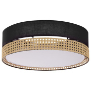 famlights | Deckenleuchte Jay in Schwarz und Braun E27 4-flammig 450mm