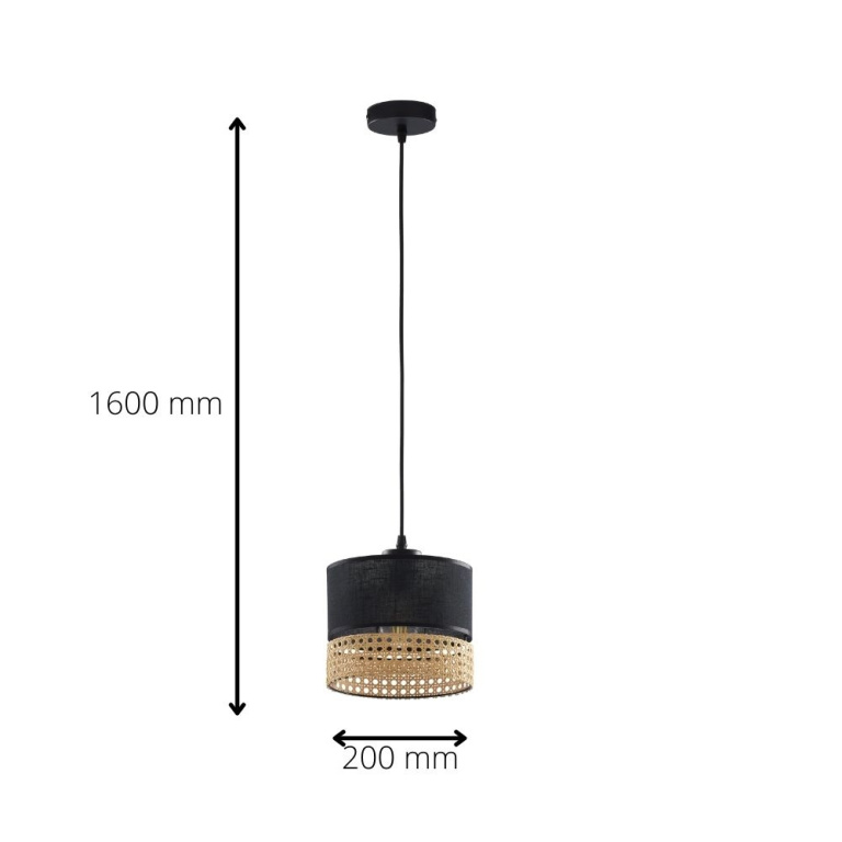 famlights famlights | Pendelleuchte Jay in Schwarz und Braun E27 200mm