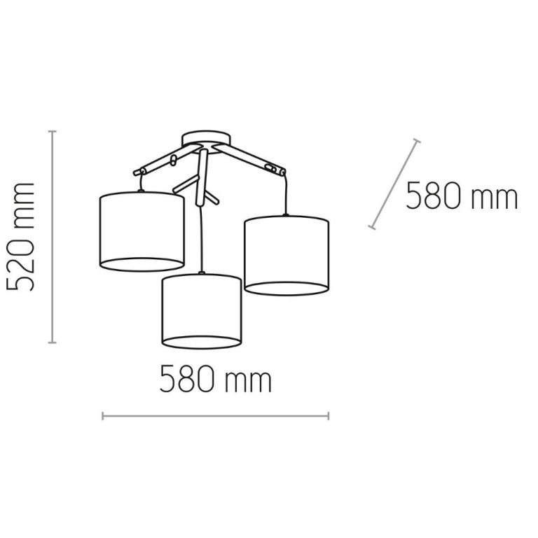 famlights famlights | Pendelleuchte Elise in Weiß und Braun E27 3-flammig