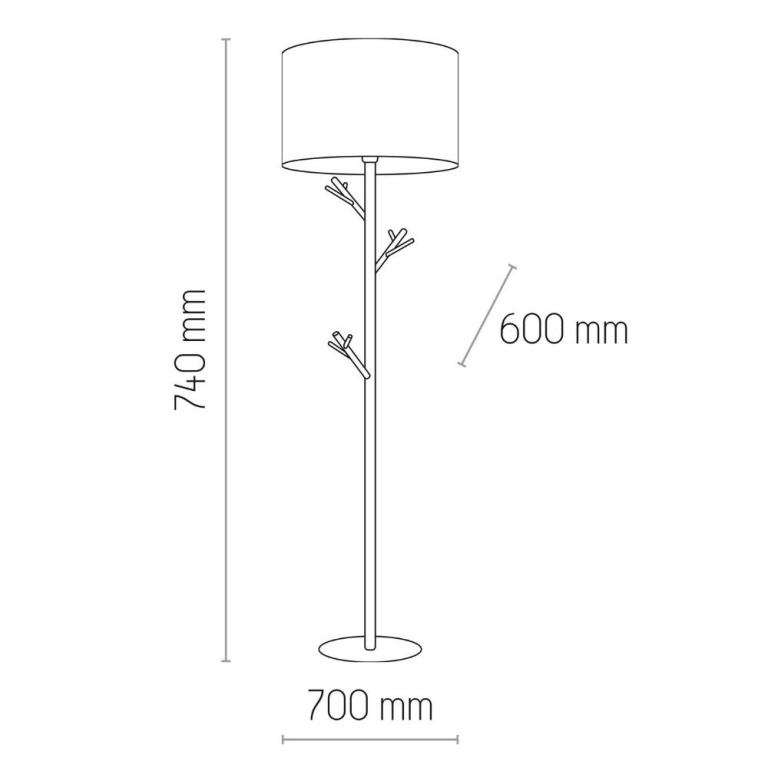 famlights famlights | Stehleuchte Elise in Weiß und Braun E27