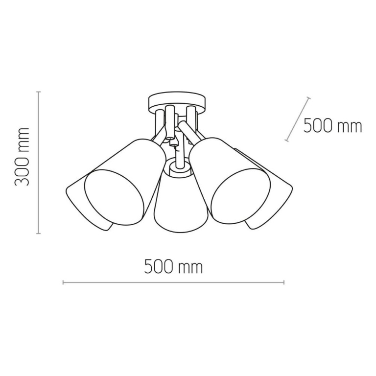 famlights famlights | Deckenleuchte Finn in Beige und Schwarz E27 5-flammig