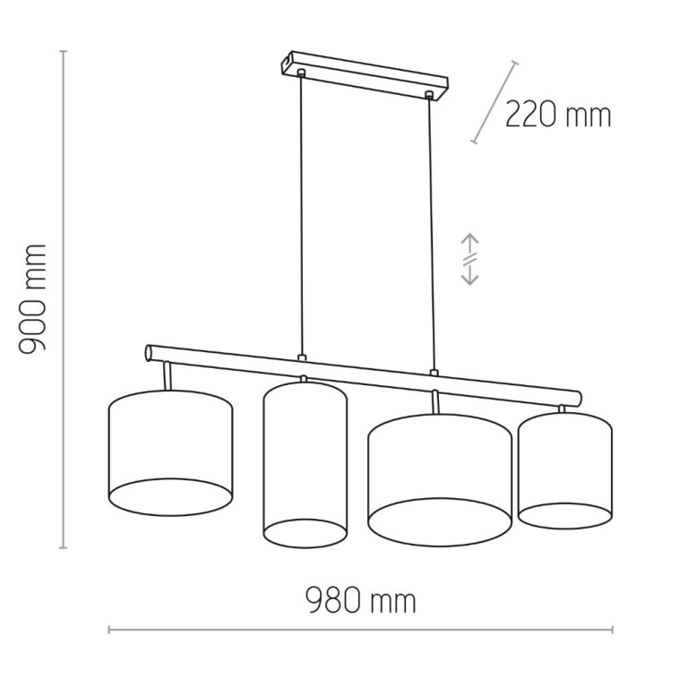 famlights famlights | Pendelleuchte Jana in Beige und Schwarz E27 4-flammig