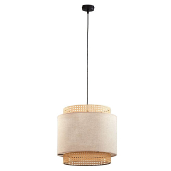 famlights famlights | Pendelleuchte Kate in Beige und Braun E27 380mm