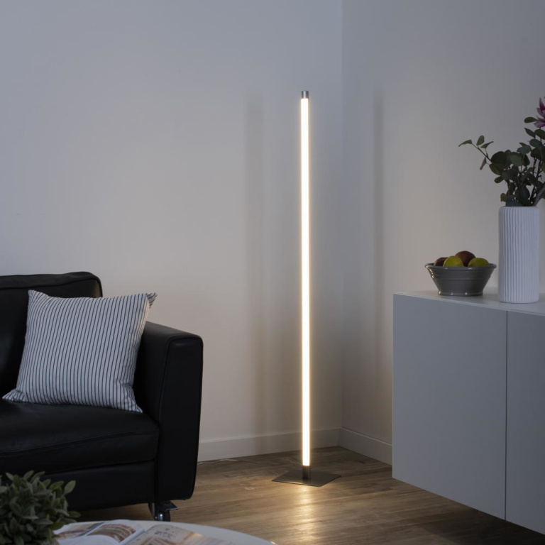 famlights famlights | LED Stehleuchte Alexia in Silber 10,8W 1200lm gerade