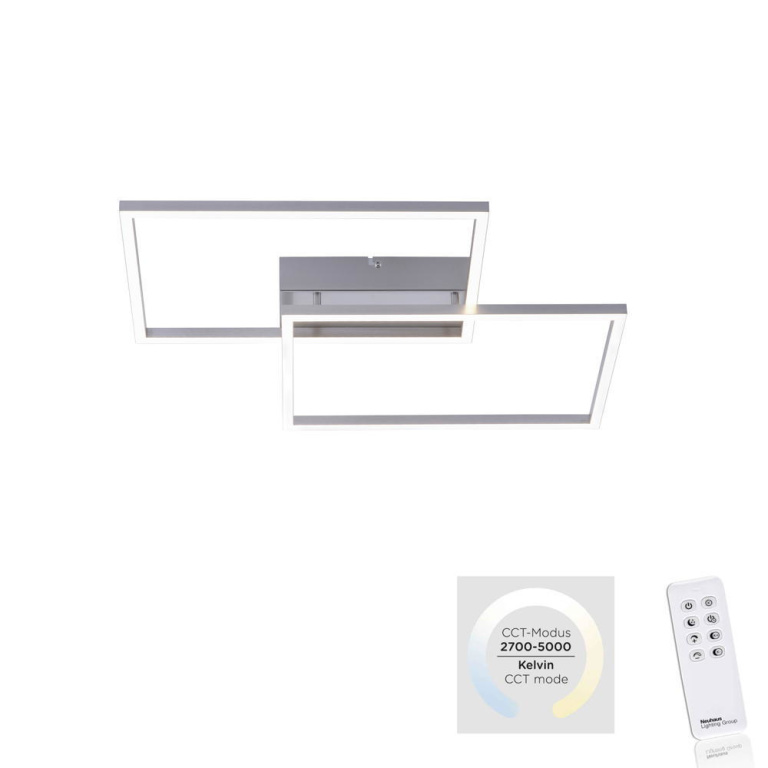 famlights famlights | LED Deckenleuchte Alice in Silber 2x20W 4800lm