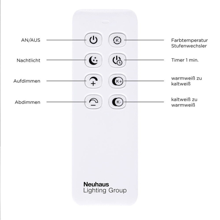 famlights famlights | LED Deckenleuchte Alice in Silber 2x20W 4800lm