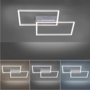 famlights | LED Deckenleuchte Alice in Silber 2x20W 4800lm