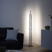 famlights | LED Stehleuchte Kilian in Silber 10,6W 1060lm