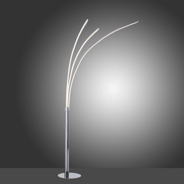 famlights famlights | LED Stehleuchte Leandra in Silber 3x 6,2W 2199lm