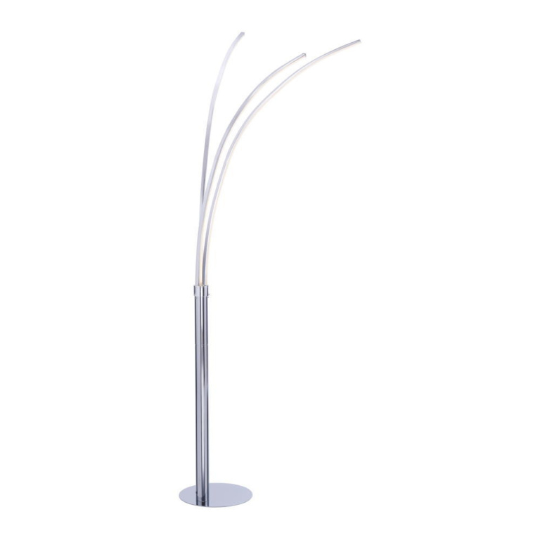 famlights famlights | LED Stehleuchte Leandra in Silber 3x 6,2W 2199lm