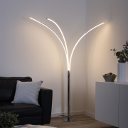 famlights | LED Stehleuchte Leandra in Silber 3x 6,2W 2199lm