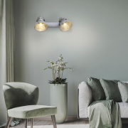 famlights | Wandleuchte Alma in Silber E27 2-flammig