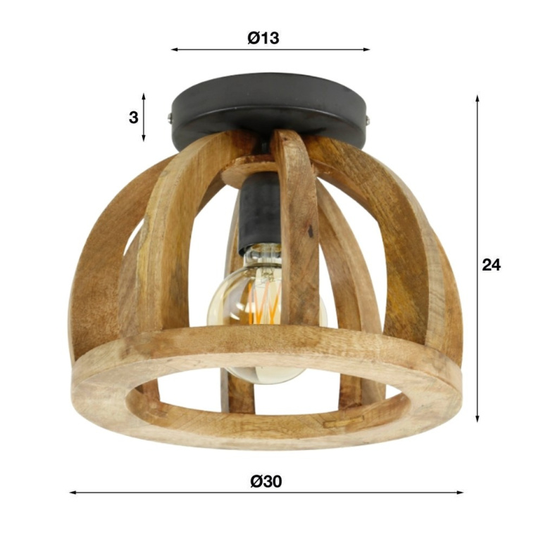 famlights famlights | Deckenleuchte Edda in Natur-hell E27