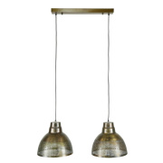 famlights | Pendelleuchte Evelina aus Metall in Bronze-matt 2xE27