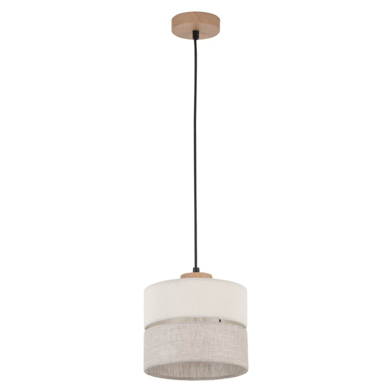 famlights famlights | Pendelleuchte Amal in Beige E27 1-flammig 200mm