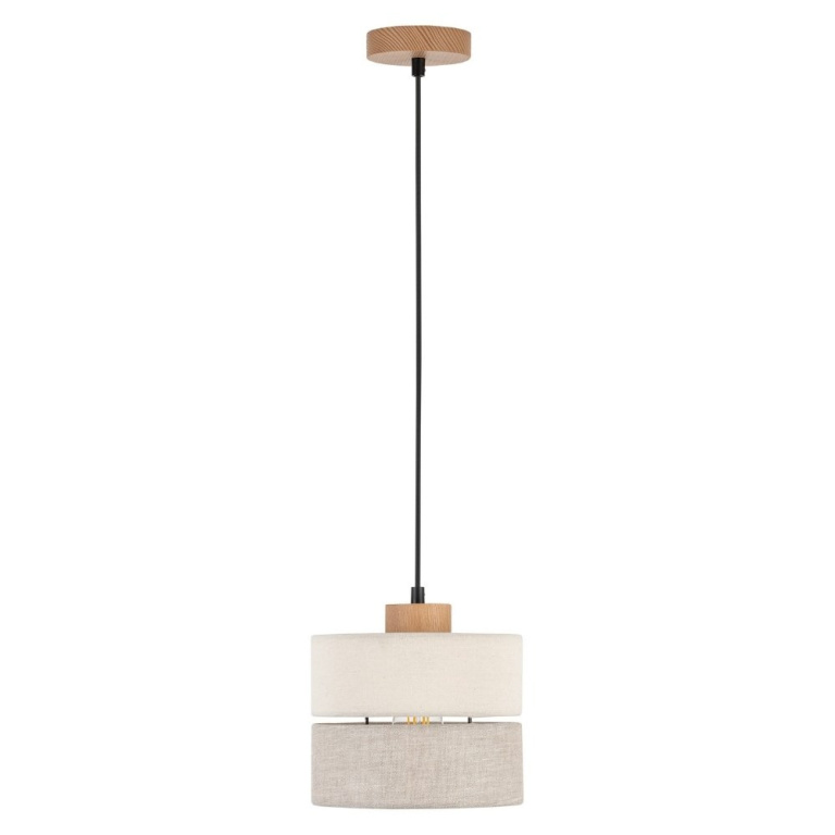 famlights famlights | Pendelleuchte Amal in Beige E27 1-flammig 200mm