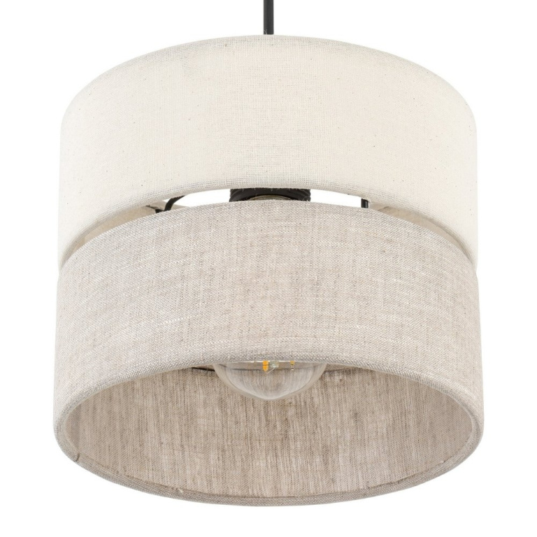 famlights famlights | Pendelleuchte Amal in Beige E27 1-flammig 200mm