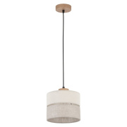 famlights | Pendelleuchte Amal in Beige E27 1-flammig 200mm