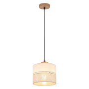 famlights | Pendelleuchte Amal in Beige E27 1-flammig 200mm