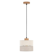 famlights | Pendelleuchte Amal in Beige E27 1-flammig 200mm