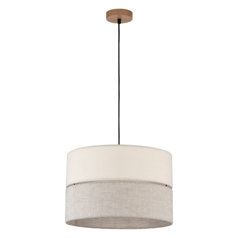 famlights famlights | Pendelleuchte Amal in Beige E27 1-flammig 380mm