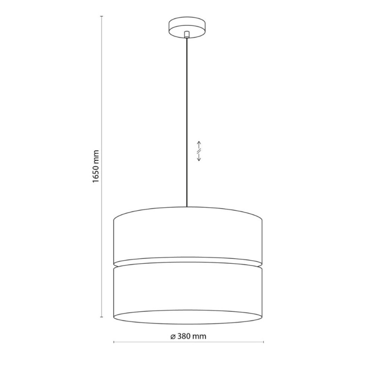 famlights famlights | Pendelleuchte Amal in Beige E27 1-flammig 380mm