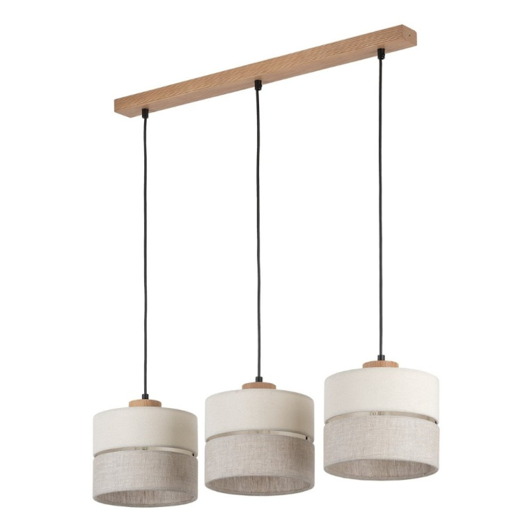 famlights famlights | Pendelleuchte Amal in Beige E27 3-flammig