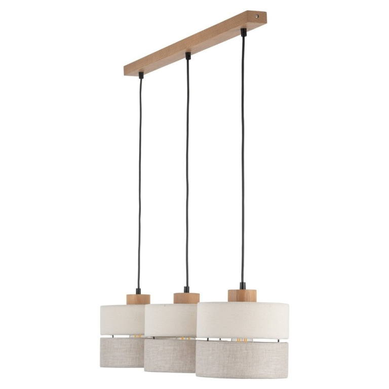 famlights famlights | Pendelleuchte Amal in Beige E27 3-flammig