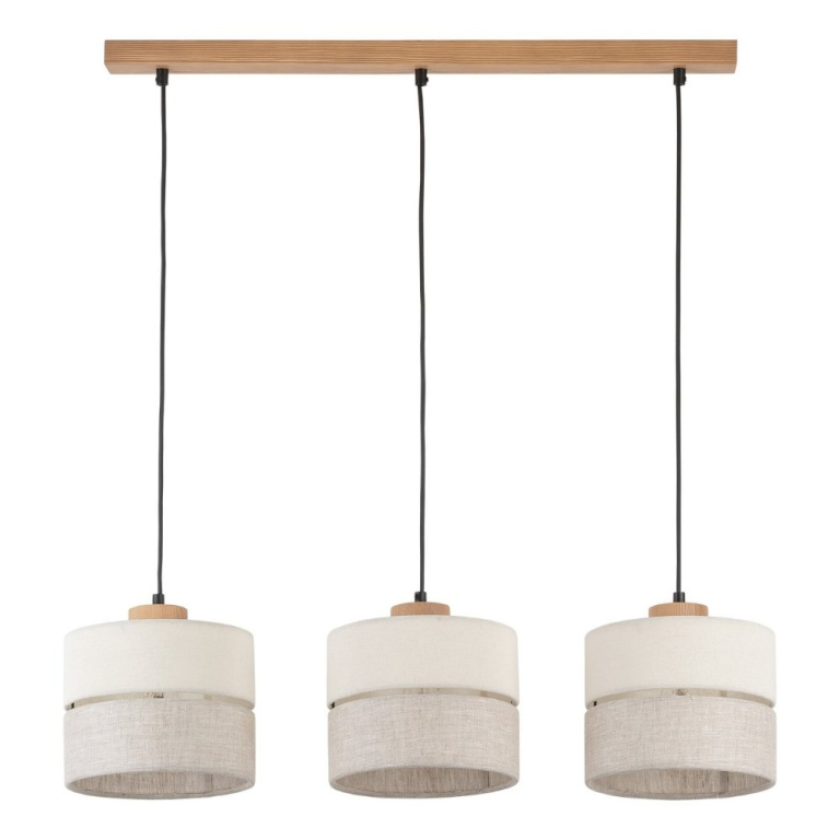 famlights famlights | Pendelleuchte Amal in Beige E27 3-flammig