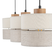 famlights | Pendelleuchte Amal in Beige E27 3-flammig