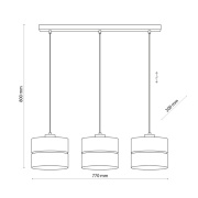 famlights | Pendelleuchte Amal in Beige E27 3-flammig