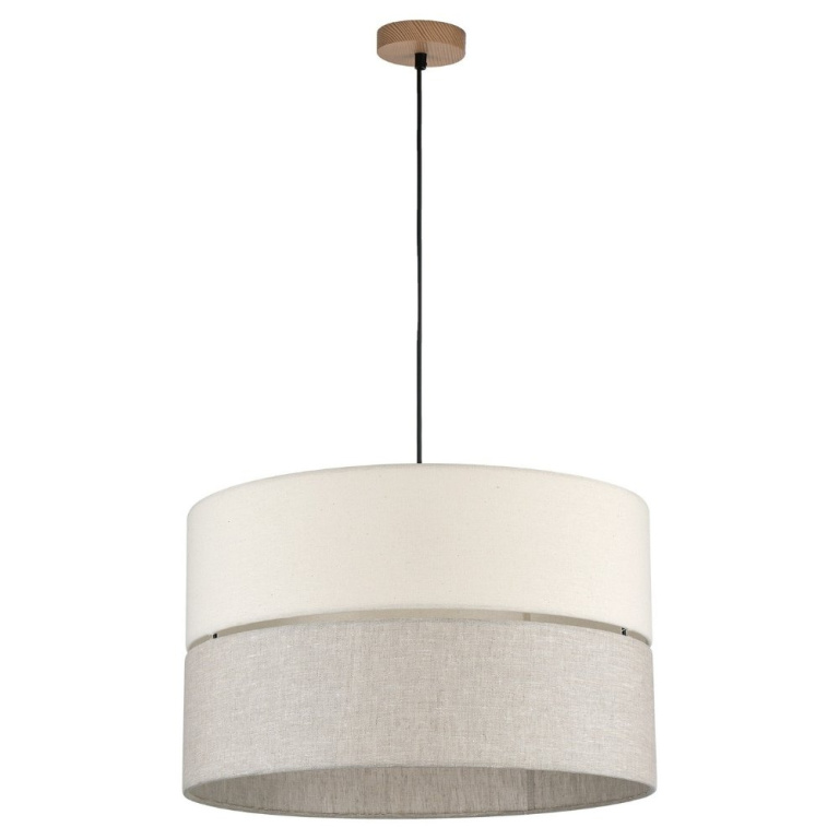 famlights famlights | Pendelleuchte Amal in Beige E27 3-flammig 500mm