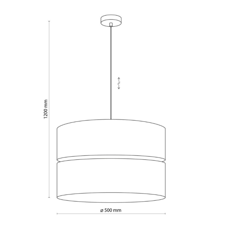 famlights famlights | Pendelleuchte Amal in Beige E27 3-flammig 500mm