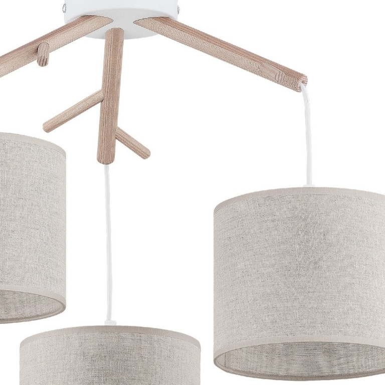 famlights famlights | Deckenleuchte Christiano in Beige E27 3-flammig