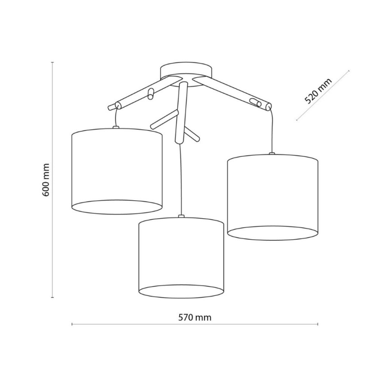 famlights famlights | Deckenleuchte Christiano in Beige E27 3-flammig