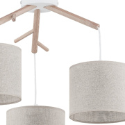 famlights | Deckenleuchte Christiano in Beige E27 3-flammig