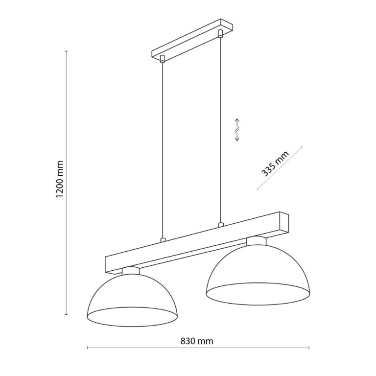 famlights famlights | Pendelleuchte Lucian in Schwarz und Braun E27 2-flammig