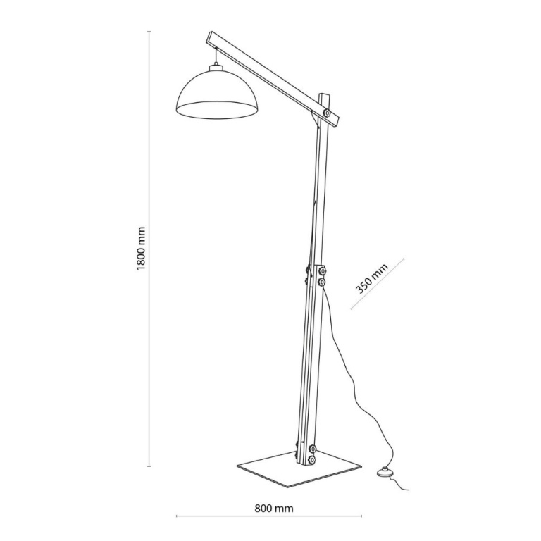 famlights famlights | Stehleuchte Lucian in Schwarz und Braun E27